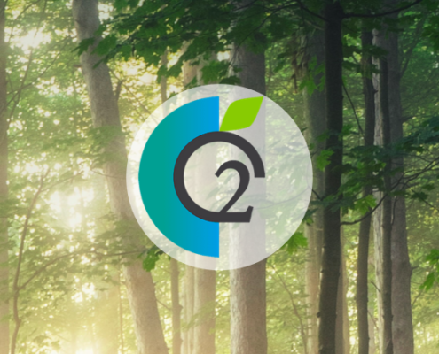 ClimaCoin Logo vor Wald